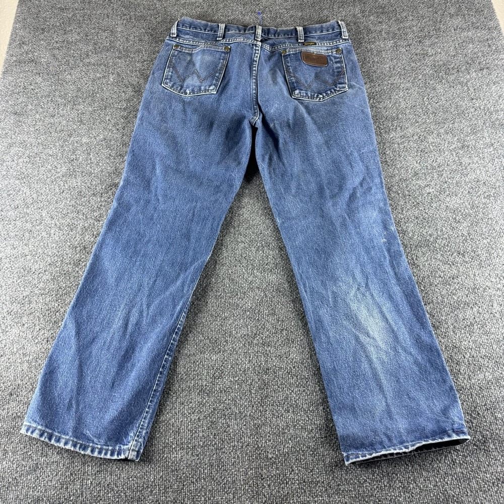 Wrangler Jeans Mens 35x30 Blue Slim Straight Denim 36MWZPD 36MWZ Cotton